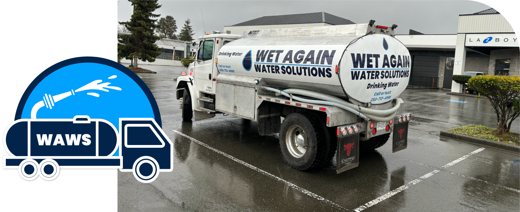 Wet Again Water Solutions truck and graphic
